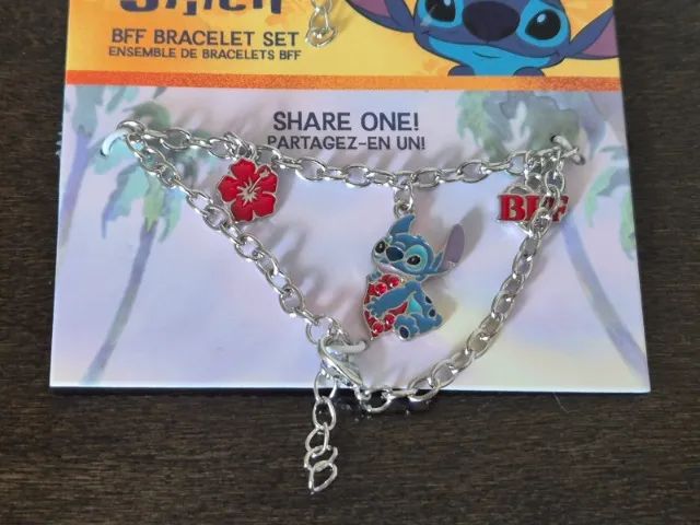 2 Pulseiras Da Amizade. Bracelet Set. Stitch E Angel. Disney - Foto 5