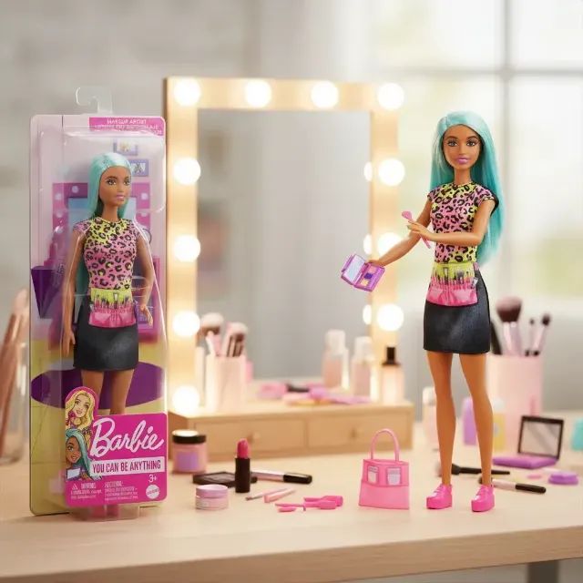 Boneca Barbie Profissões Maquiadora Com Cabelo Azul - Mattel NOVA - Foto 2