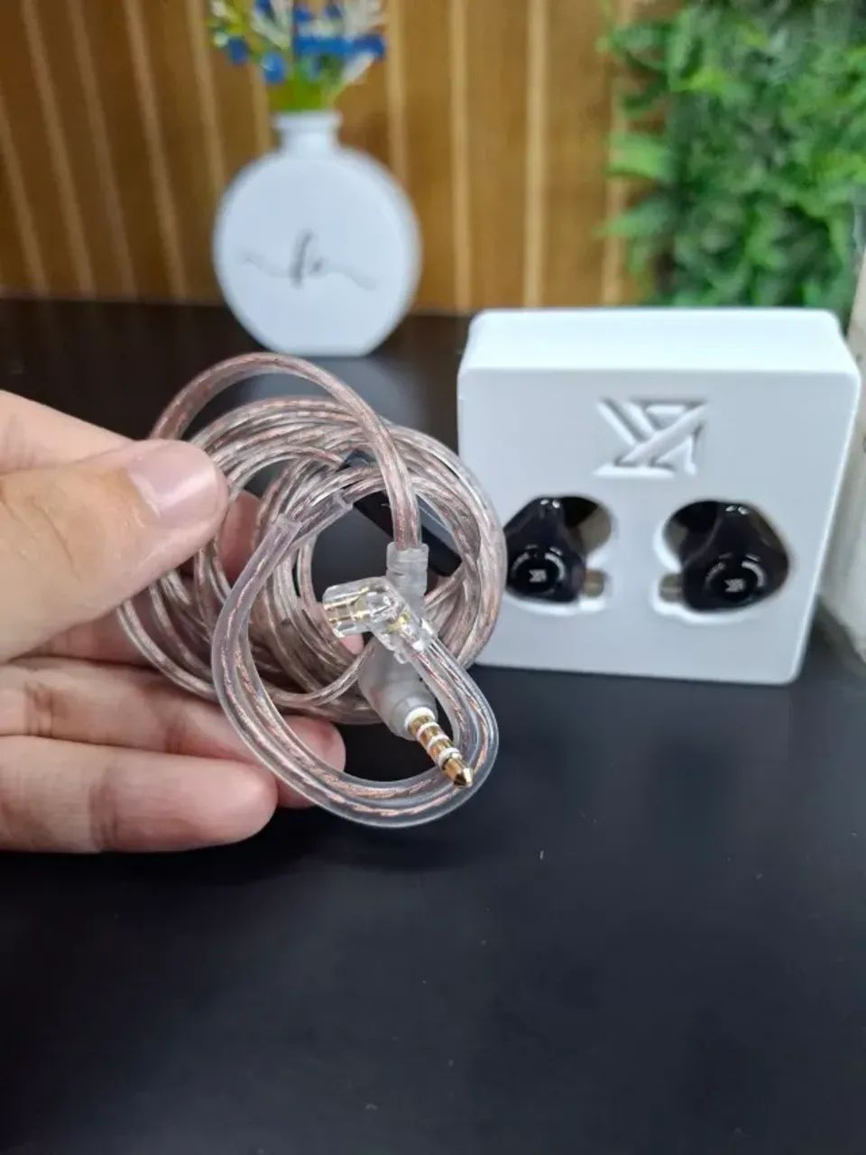Fone KZ EDX Pro com Mic | Ciano tipo C - Foto 4