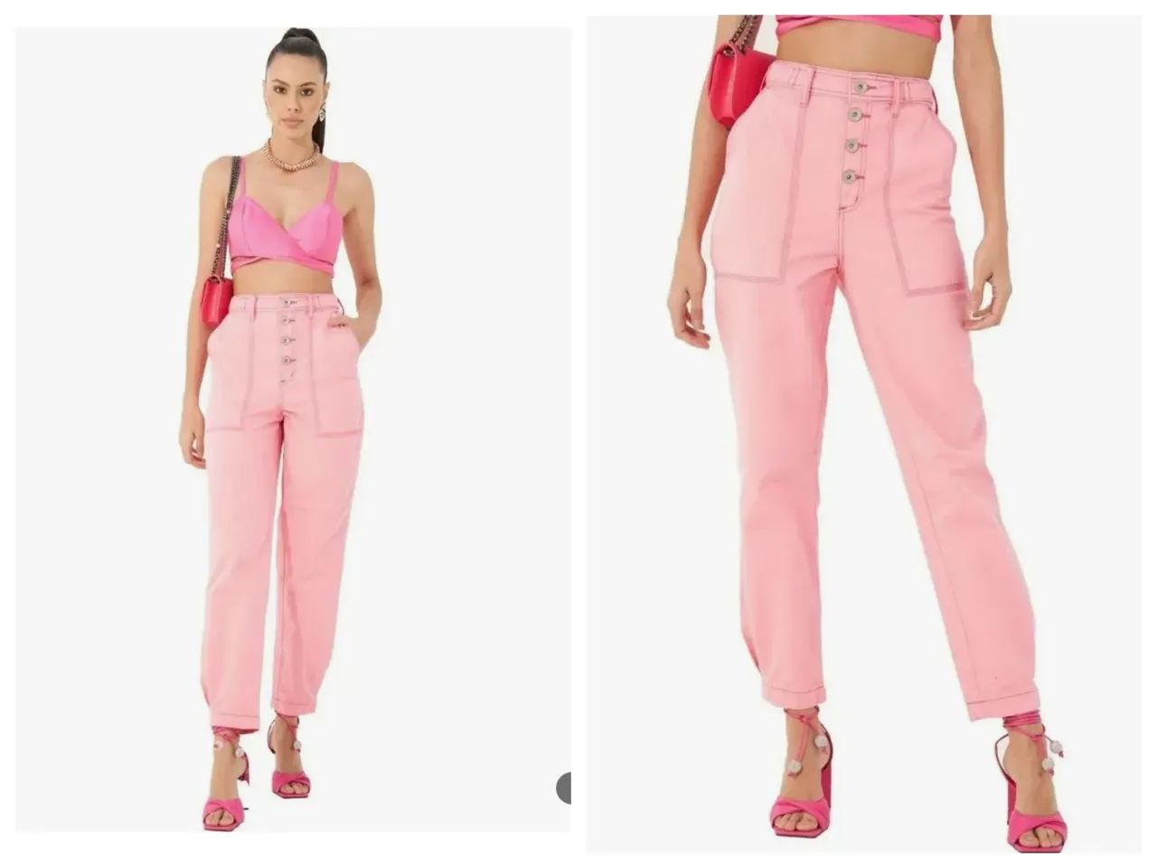Calça Colcci, Rosa, tamanho 40  - Foto 4