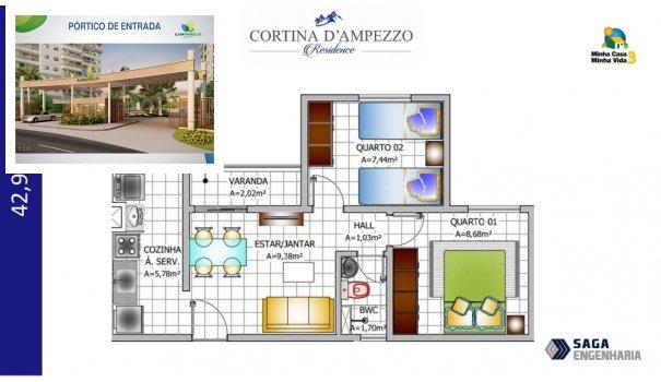 CONDOMÍNIO CORTINA DE D'AMPEZZO - Apartamento em Lançamentos no bairro Estrada d... - Foto 14