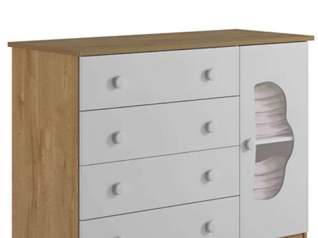 Cômoda Infantil Slim com Porta e 4 Gavetas - Tigus Baby (Em Até 12 X Sem Juros) - Foto 3