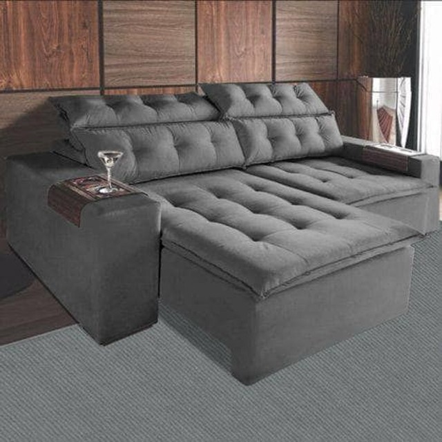 Sala sofá retrátil e reclinável de 230 cm 