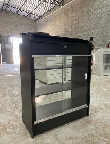 BALCÃO CAIXA VITRINE COM PORTA DE VIDRO - Foto 2