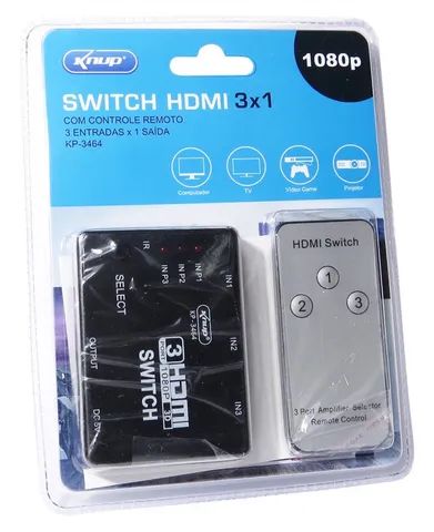 Switch chaveador Hdmi 3 Entradras e 1 Saída com Controle Remoto   - Foto 4