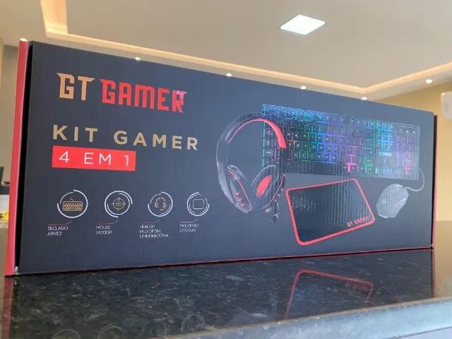 Kit Gamer - Headset , Teclado, Mouse 1200DPI e Mousepad - Novo.