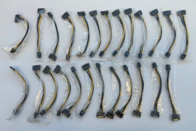 25pçs - Cabo para fonte SATA 15Pin para 6Pin Pci Express 