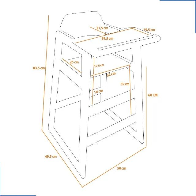 Cadeira De Alimentação Refeição Para Bebe Com Bandeja - Foto 5