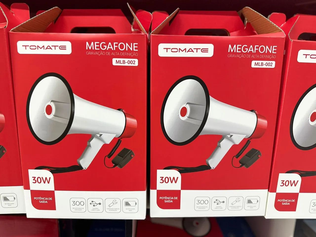 Megafone 30W com Gravação de Alta Definição