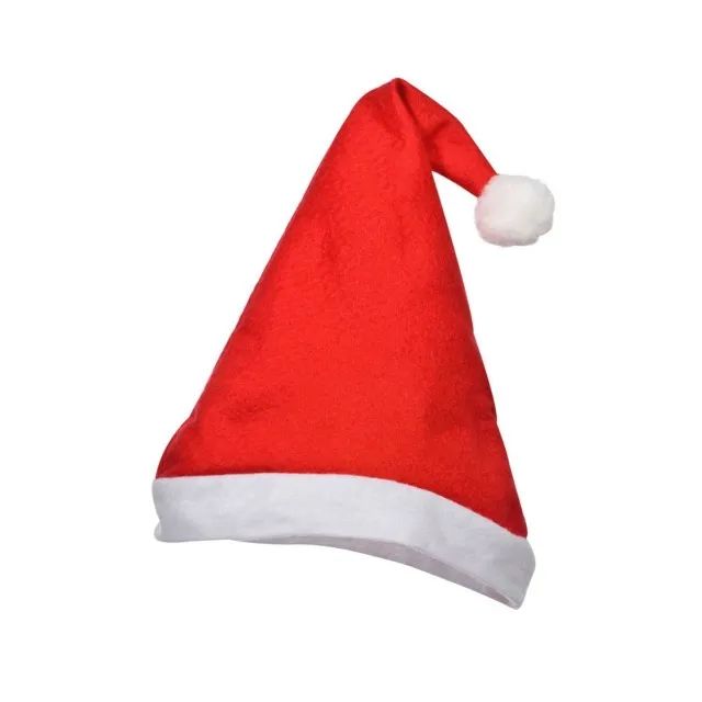 Touca De Papai Noel Gorro Macio 40cm Mamae Noel Vermelho