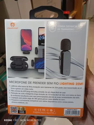 Microfone de lapela duplo sem fio - Foto 2