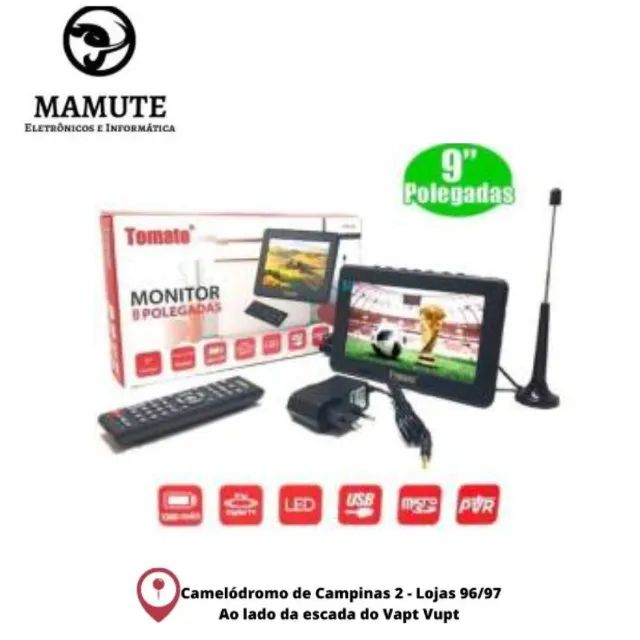 Tv Portatil Led Monitor Digital 9 Polegadas com Micro Sd e Antena - Mtm-909 Tomate