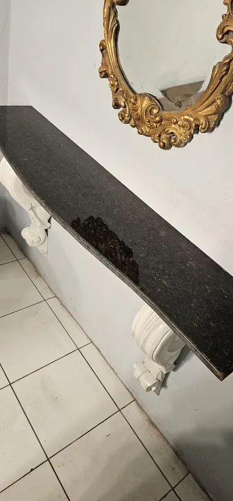 Moveis, aparador suspenso de madeira e mármore,  antiguidades  - Foto 3