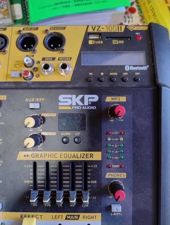 Mesa de Som Amplificada 10 Canais SKIP VZ-100 - Foto 3