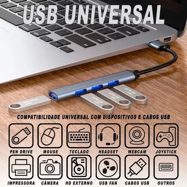 Hub Usb 3.0 4 Portas 5 Gbps Super Rapido Mouse Teclado Hd - Foto 6
