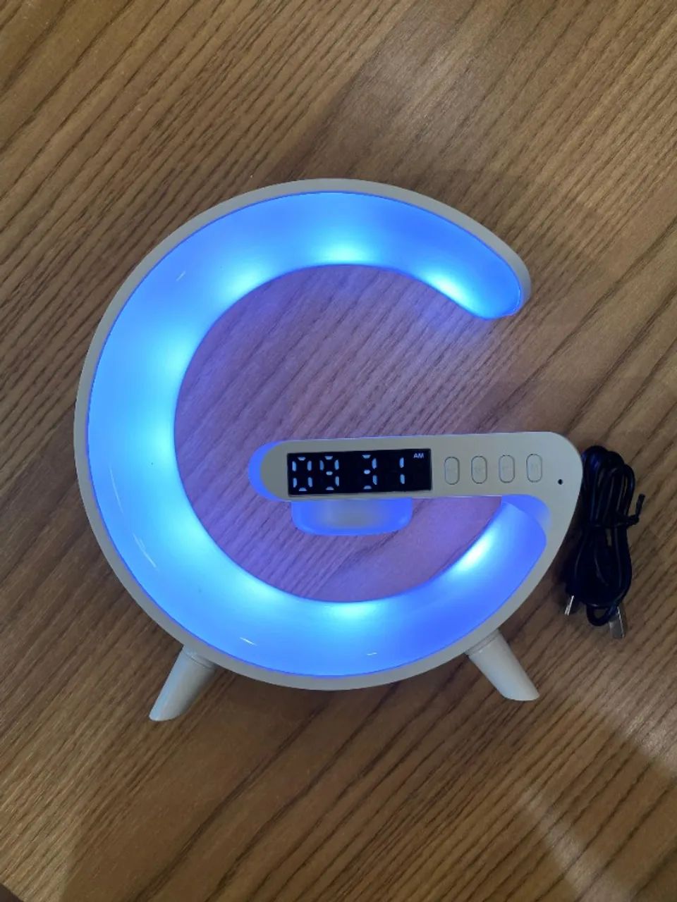 Caixa de Som e Luminária G-Speaker C/Relógio Atmosphere Smart Bluetooth 3 em 1