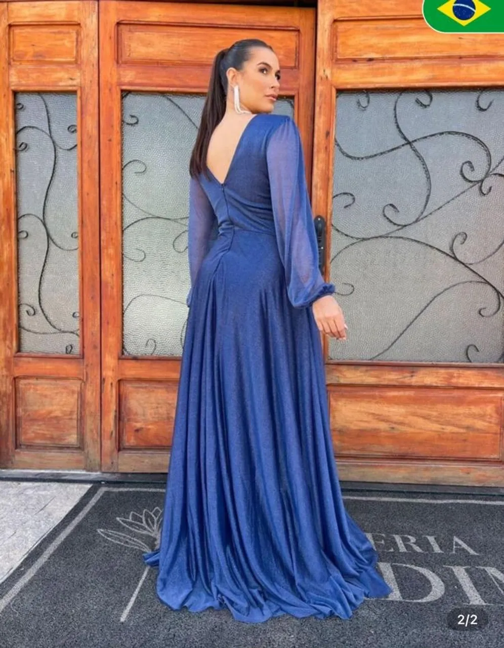 Vestido Azul Longo Elegante
