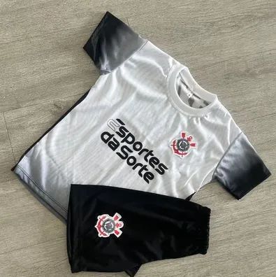 Conjunto camiseta corinthians + shorts infantil