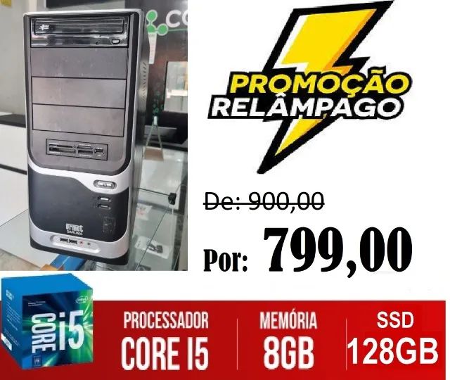 Computador CPU Intel Core i5 com 8gb ram ssd 128gb 