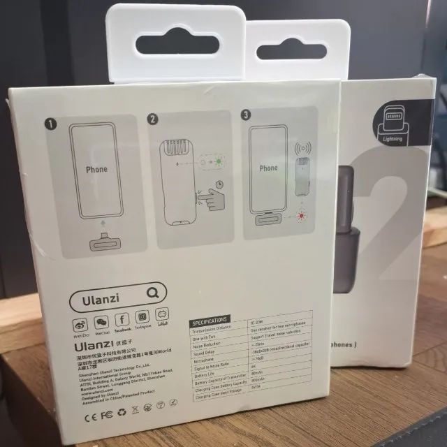 Microfone Sem Fio lapela Para iPhone iPad 2 Mics Entrada Lightning ( Novo) - Foto 3