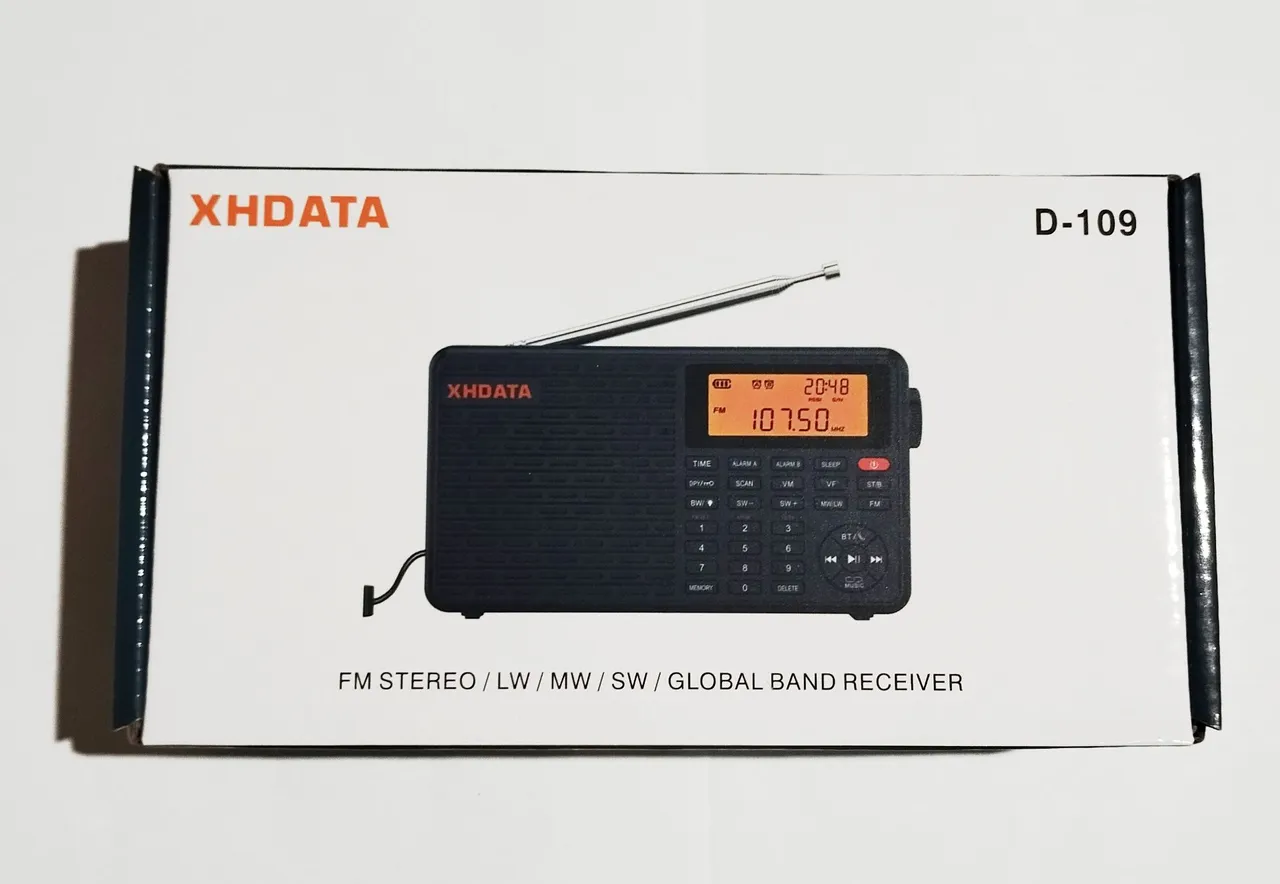 Rádio DSP XHDATA D-109 - Receptor de Bandas Globais Bluetooth AM SW FM estéreo Novo