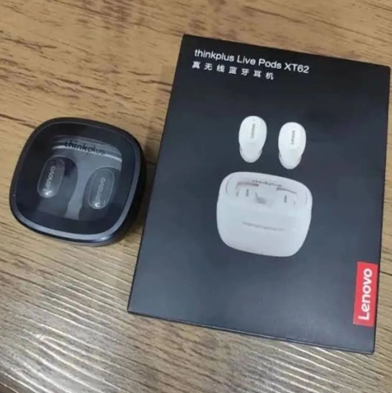 Lenovo Thinkplus XT62 Bluetooth 5.3, Hi-Fi Sport, Redução de Ruído,  Earbuds  PRETO 