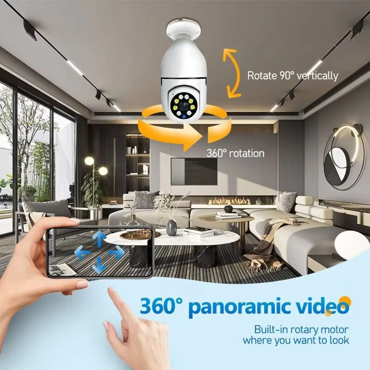 Câmera de Segurança 360° Panorâmica - Visão Total do Ambiente!