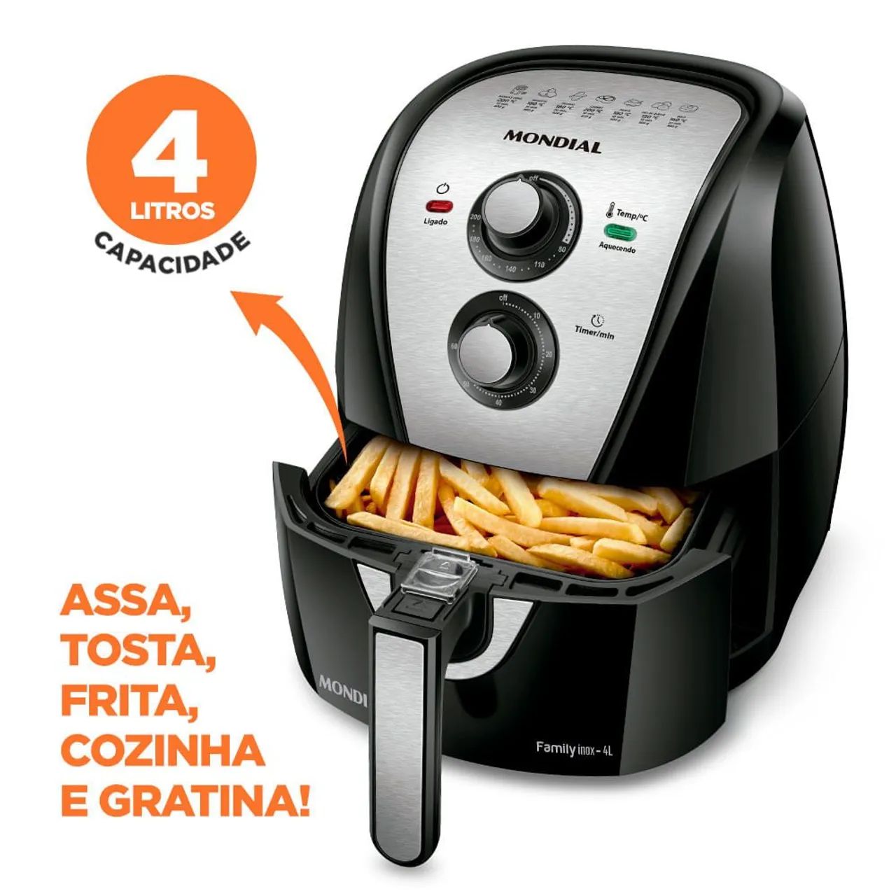 Air Fryer Mondial Family Inox 4L - 127V