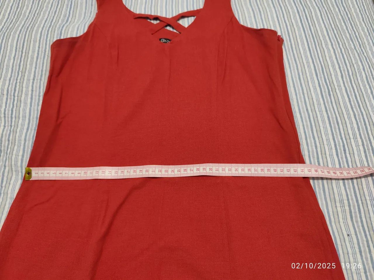 Vestido de linho vermelho (Terracota) Roupas Corrêas - Main Image