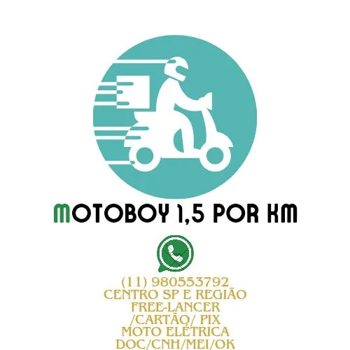 Motoboy free-lancer 1,5 por km