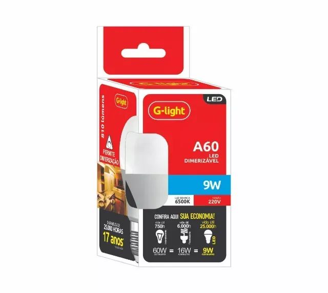 Lâmpada LED Bulbo A60 9W Luz Branca E27 Autovolt - G-light - Foto 5