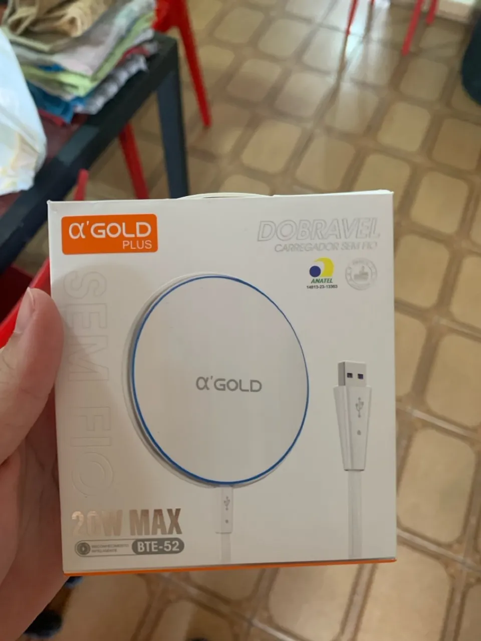 Carregador Sem Fio Dobrável A'Gold 20W Max