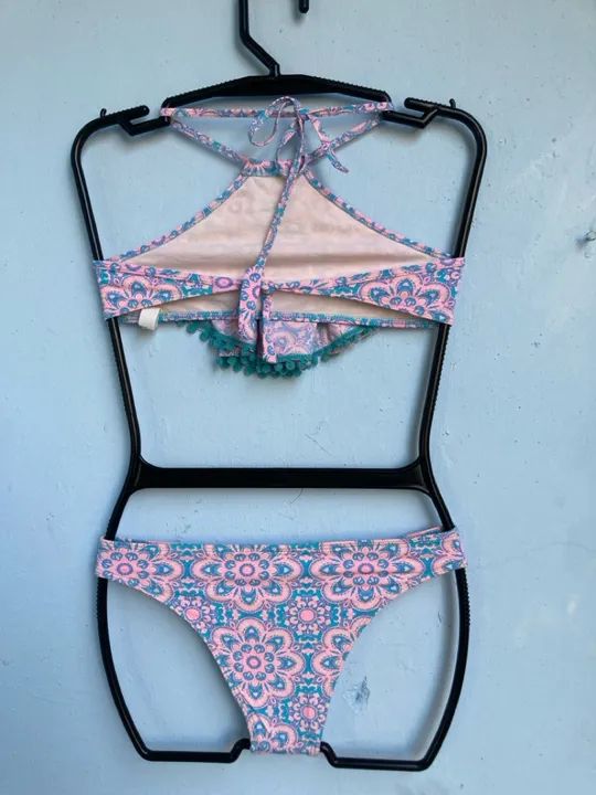 Biquíni Estampado Rosa Claro, Tam P - Foto 4