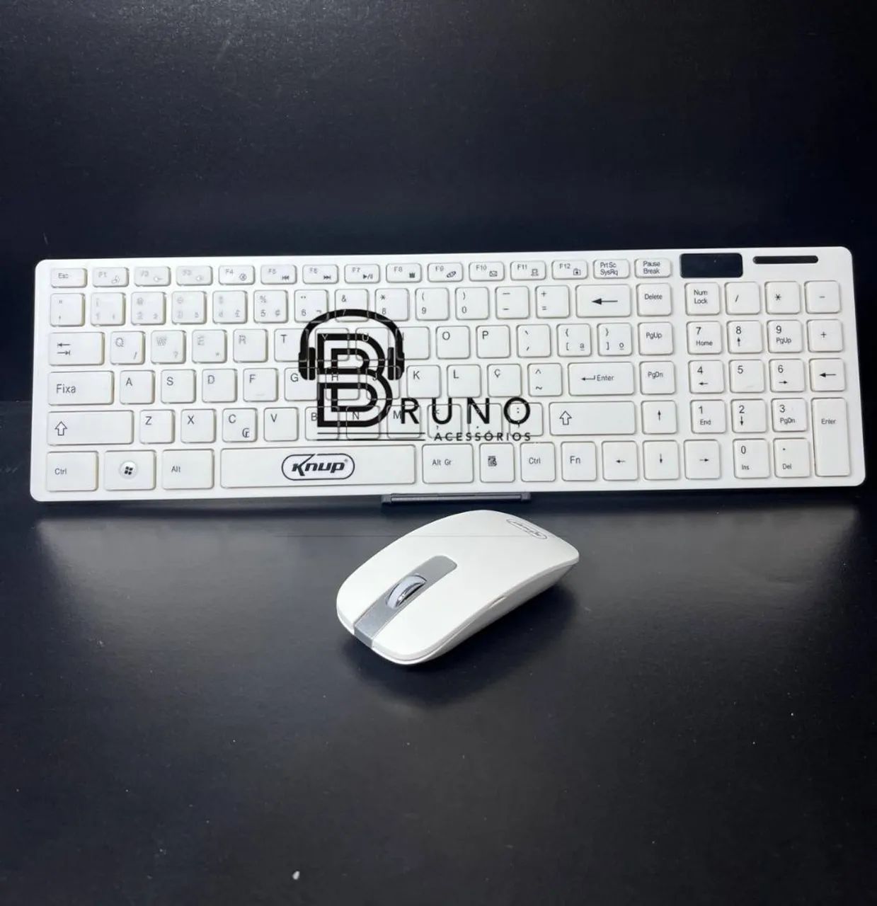 Teclado e Mouse Sem Fio Knup - Branco - Foto 2