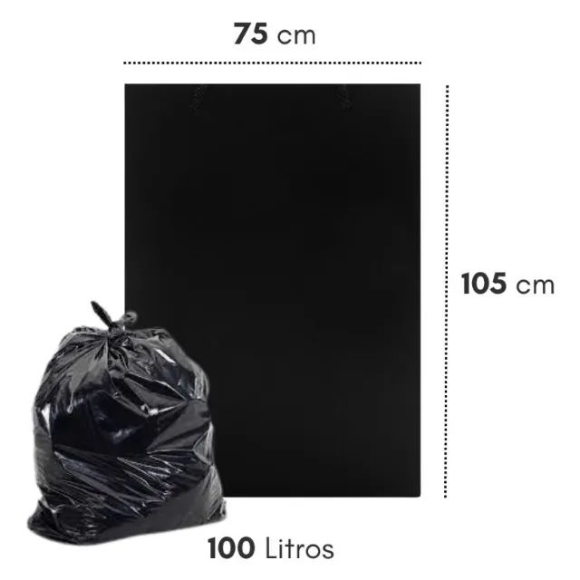 Saco De Lixo 100lt Extra Forte Super Resistente Grosso 8 Micras - 5und - Foto 4