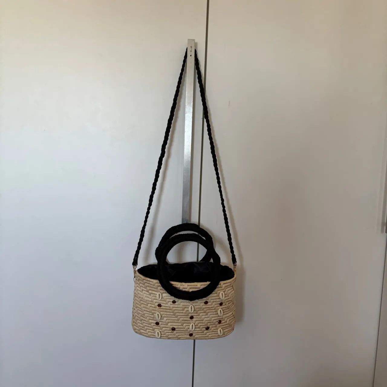 Bolsa de palha artesanal com detalhes - Foto 5