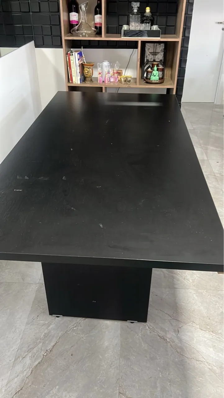 Mesa de Jantar Preta Elegante 1,80 x 0,90