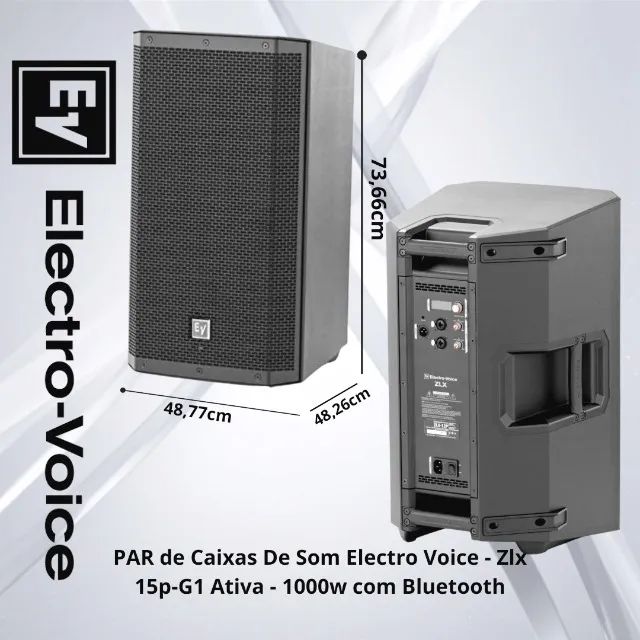 Vendo Caixas ativas Eletrovoice ZLX-15P + 2 bags de brinde