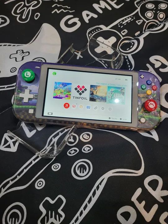 Nintendo Switch Lite Desbloq Carcaca Transparente Extreme Rate Excelente Aparelho