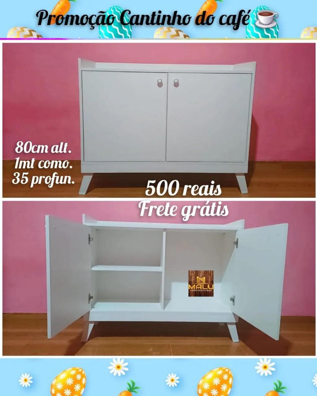 Armário de Cozinha Branco 80cm