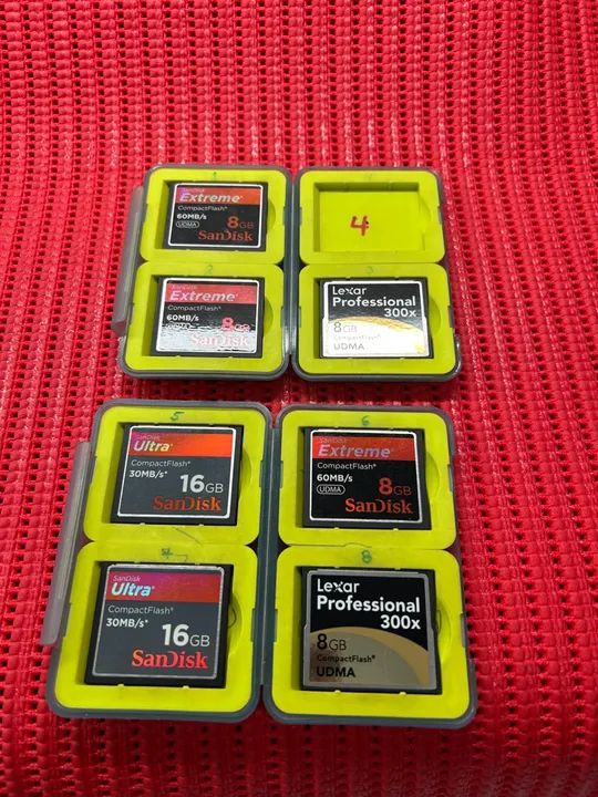 Cartões de memoria para câmer - Sandisk e Lexar - 8GB e 16GB