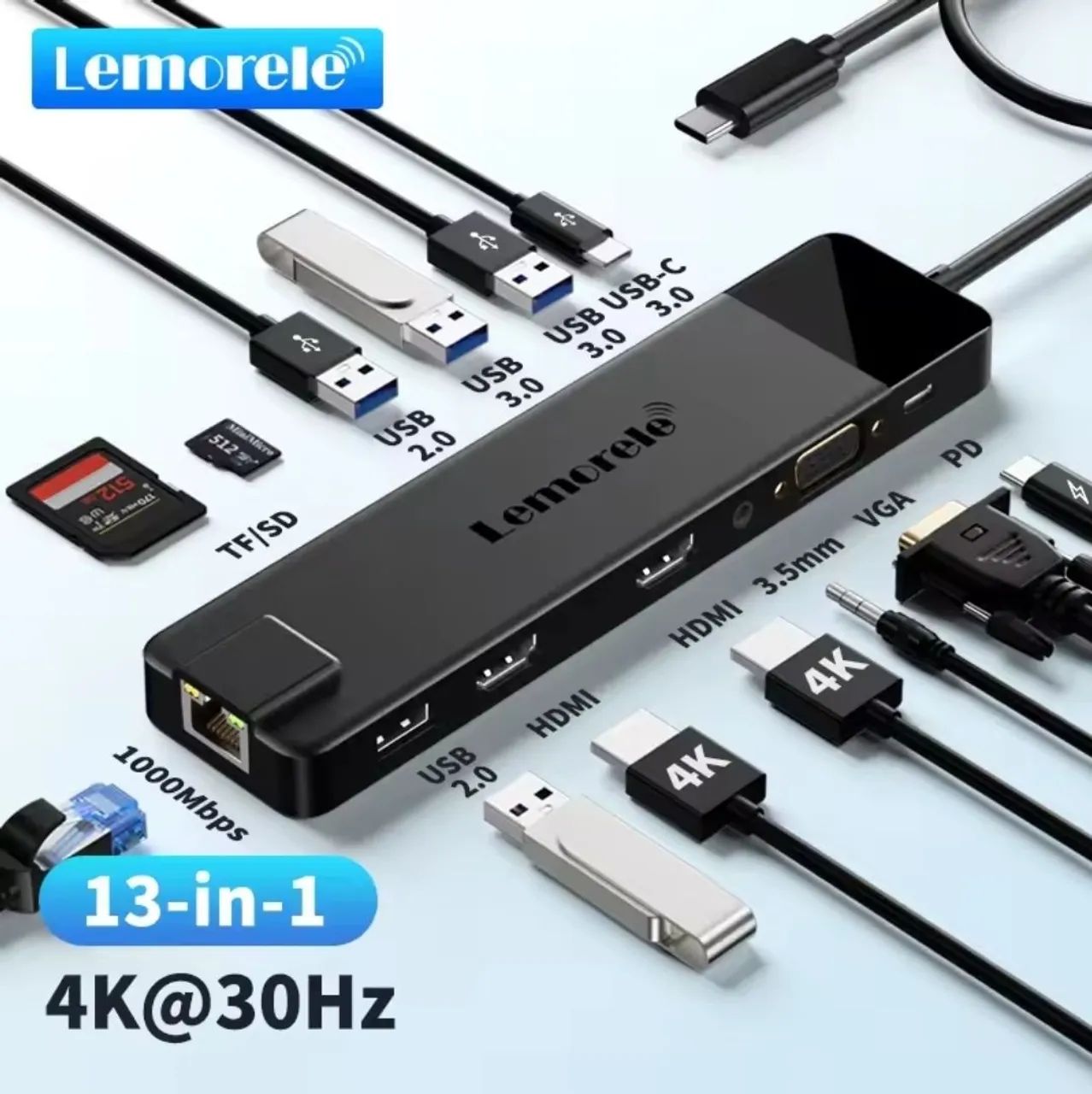 Hub 13 em 1 Lemorele  - Foto 2