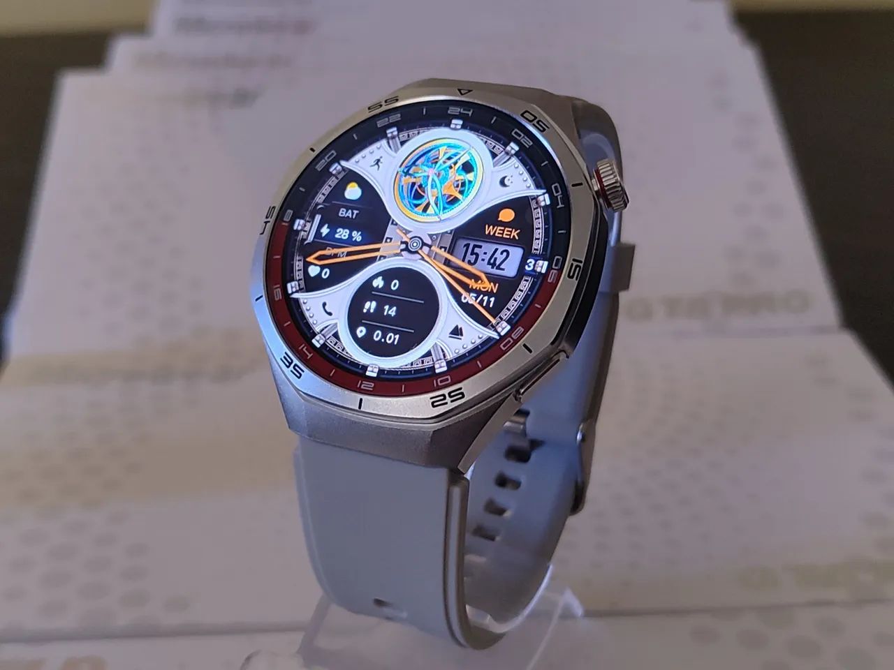 RELÓGIO Smartwatch MA32 MICROWEAR TELA AMOLED REDONDO NOVO NA CAIXA  - Foto 6