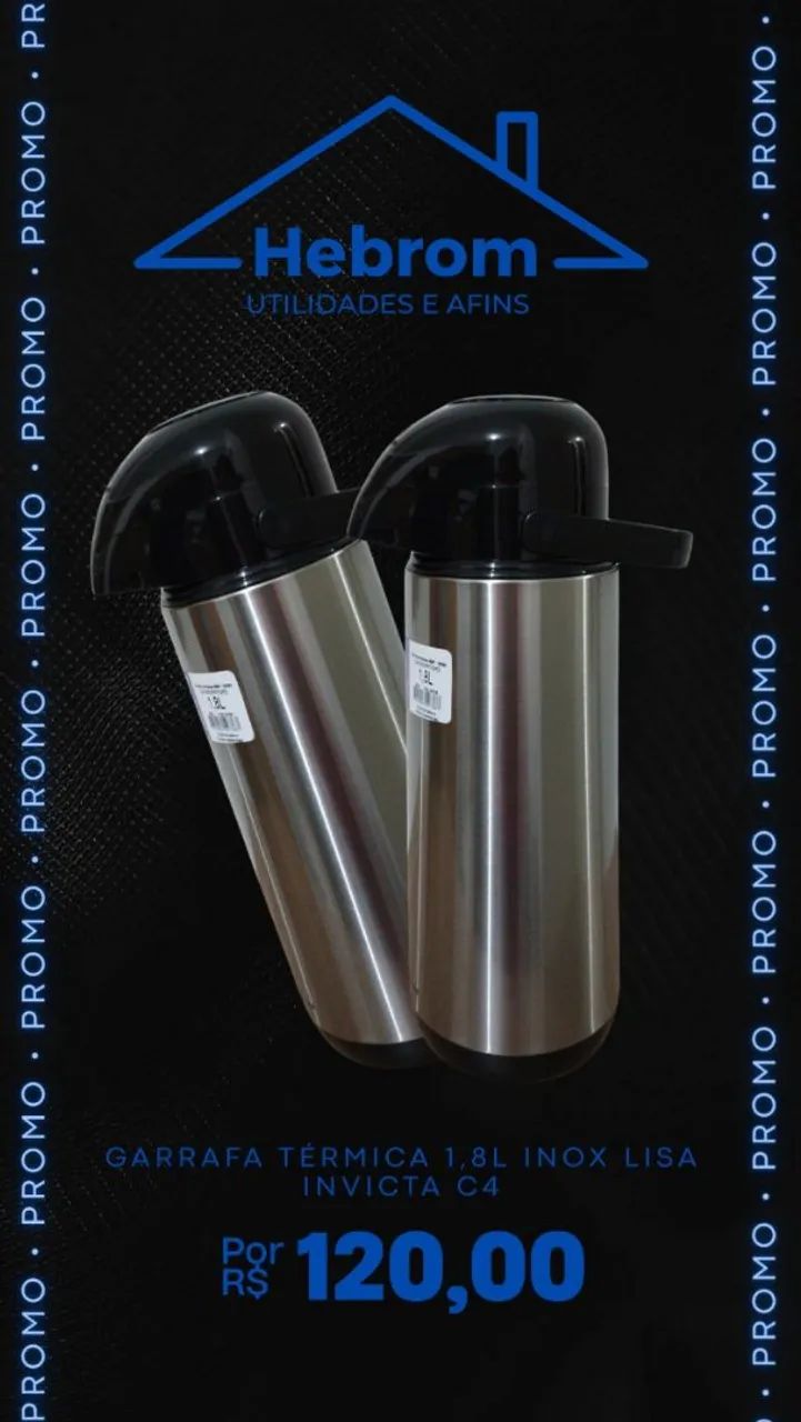 Garrafa Térmica Invicta C4 1,8L - Inox - Nova