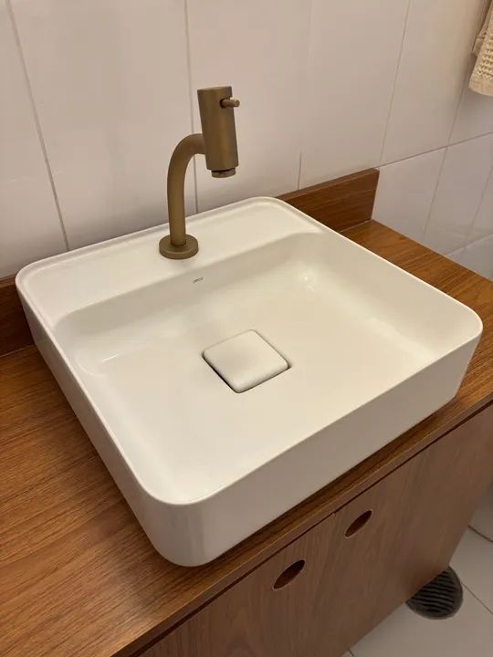 Cuba Slim Apoio Deca Quadrada Com Mesa 40cm Branco L.11040.M.17