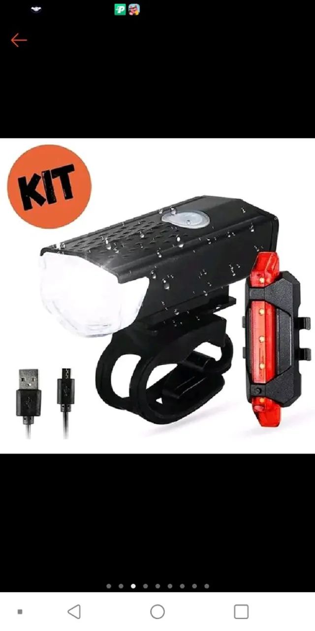 Kit Completo para Bicicleta: Farol, Lanterna e Computador - Foto 2