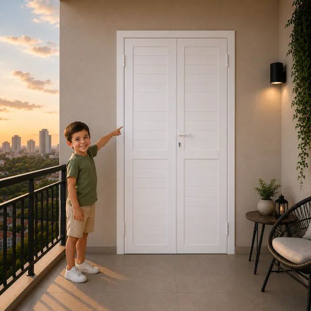PORTA CENTRAL EM LAMBRIL 210X150 BRANCA | MODERNA E RESISTE GARANTIA DE FABRICA  - Foto 4