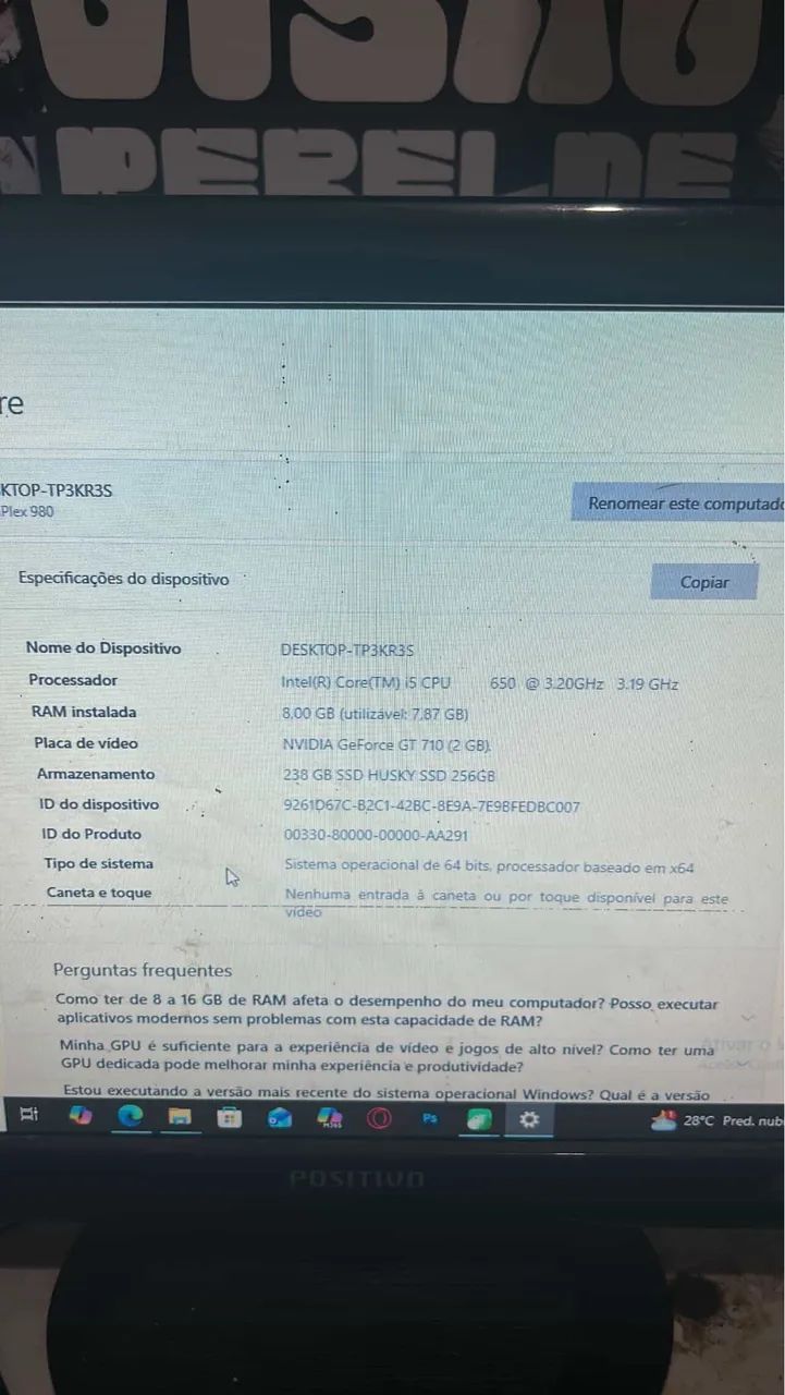 PC Completo Intel Core i5 + SSD + Monitor | Pronto para uso