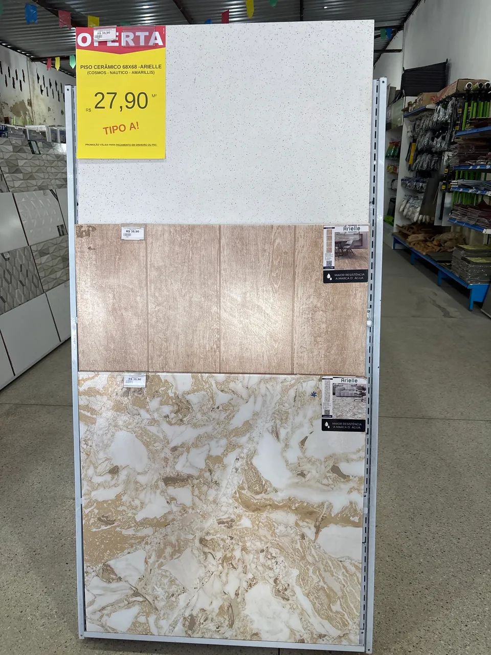 Pisos tipo A só 27,90 metro