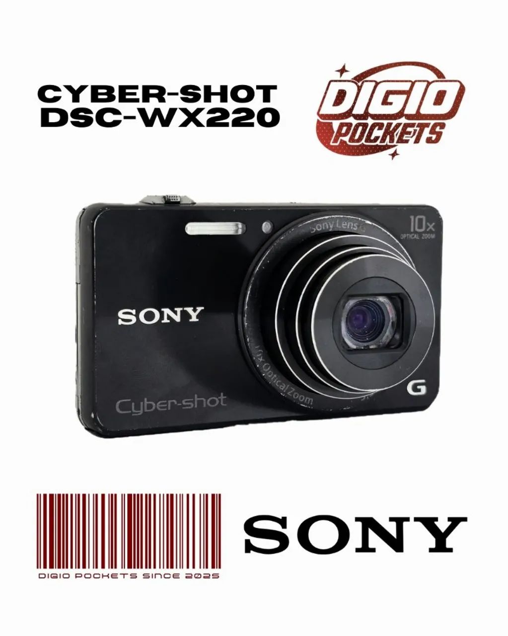 Câmera Digital Sony Cyber-shot DSC-WX220 18.2MP Full HD 10x Zoom